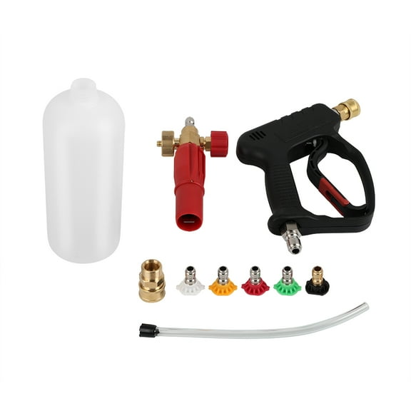 cciyu 1/4" Pressure Washer Gun 4000 PSI Car Wash Foam Spray Short Wand w/5 Nozzle