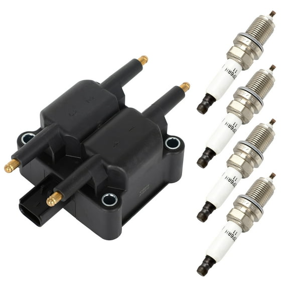 cciyu 1 ignition coils wilth 4 iridium Spark Plugs,for Chrysler PT Cruiser 2.4L 2001 2002 2003 UF403 5C1089 UF-410
