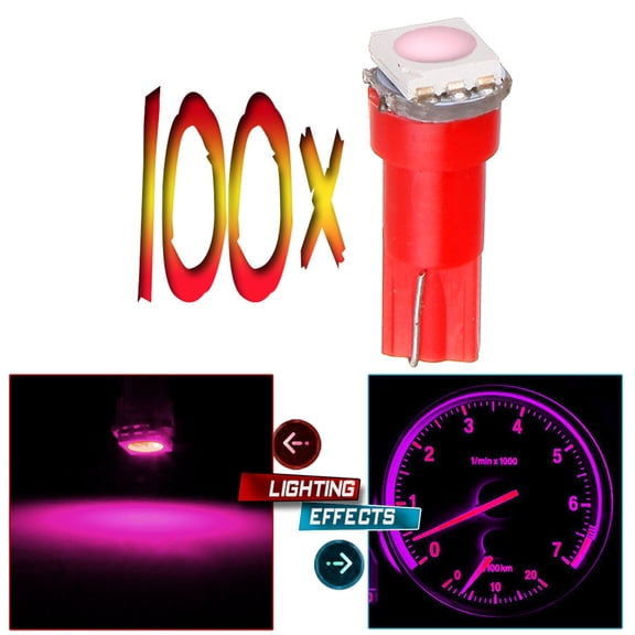 cciyu 100Pack T5 70 74 73 Wedge LED Bulb Instrument Panel Gauge Dash Indicator LED Light Bulbs