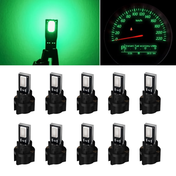 cciyu 10pcs T5 2-5630-SMD Green Instrument Cluster Dash Panel Lights with Twist Lock Socket Super Bright:Bulbs