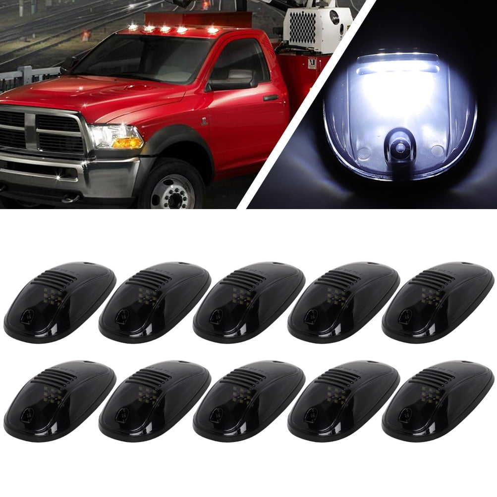 cciyu 10x 9 LED Smoke Cab Roof Running Top Marker Lights Clear Light ...