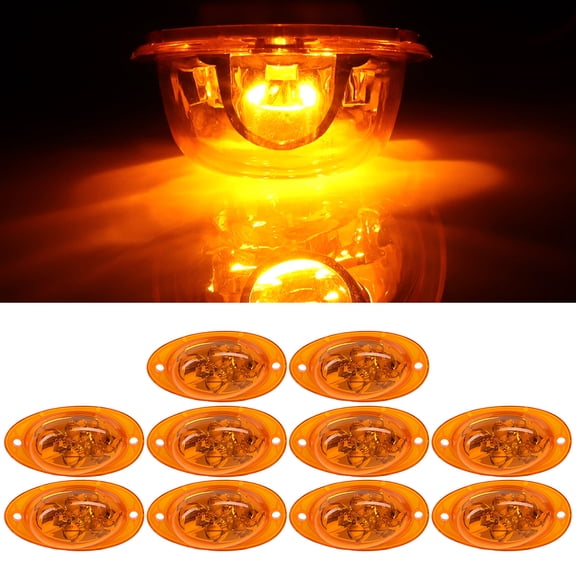 cciyu 10x Amber LED Side Marker Turn Signal Lights 5-2835-SMD Sealed Replacement for Freightliner Cascadia Led Side of Cab Turn Marker/Parking Lights Clearance Lamps
