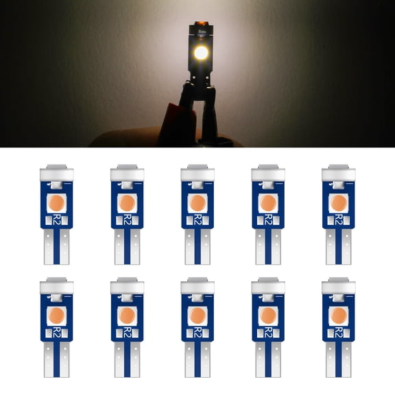 cciyu 10x T5 3-3030-SMD Yellow Instrument Lights Dashboard Lights Instrument Panel Cluster LED Lamps Glove Box Light Bulb Clock Light Instrument Cluster Dash Panel Lights