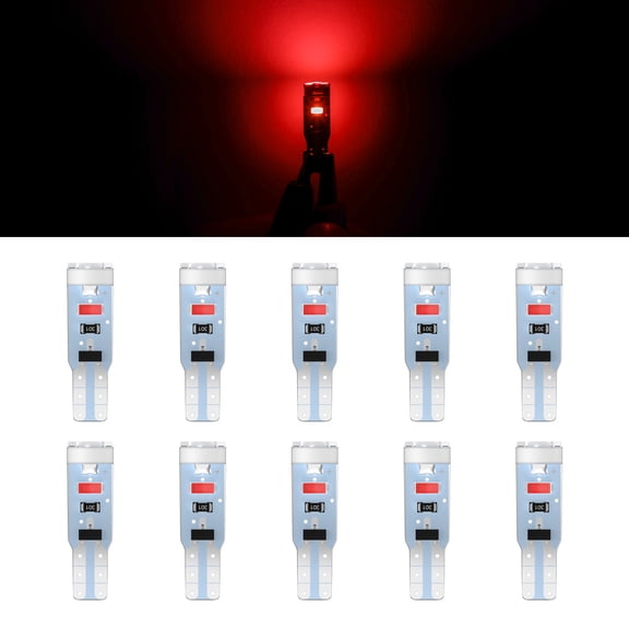 cciyu 10x T5 5-3014-SMD Red Instrument Lights Dashboard Lights Instrument Panel Cluster LED Lamps Glove Box Light Bulb Clock Light Instrument Cluster Dash Panel Lights