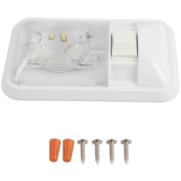 cciyu 12V Led RV Ceiling Dome Light Single Dome 300LM RV Interior Lighting Fixtures w/Switch for Trailer Camper(Natural White 4000-4500K)