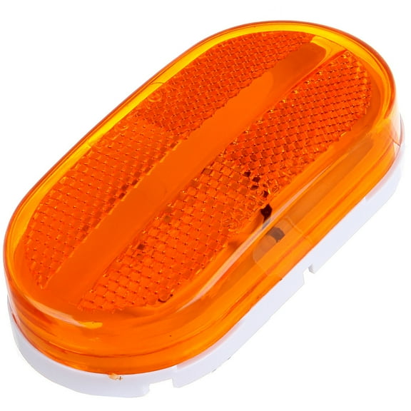 cciyu 12x 4" LED Trailer RV Camper Side Marker Clearance Lights Amber+Red Rectangle Truck Marker Lights Front Rear 6 Diodes with Reflex Lens Surface Mount Reflective LED Trailer Side Marker Lights