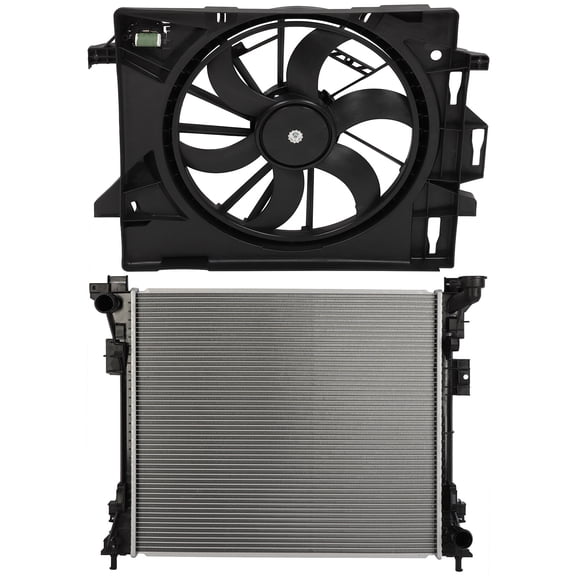 cciyu 13062 Radiator and 621-028 Cooling Fan Replacement for 2008-2016 for Chrysler for Town & Country 2008-2019 for Dodge for Grand Caravan 2012-2015 for Ram for C/V