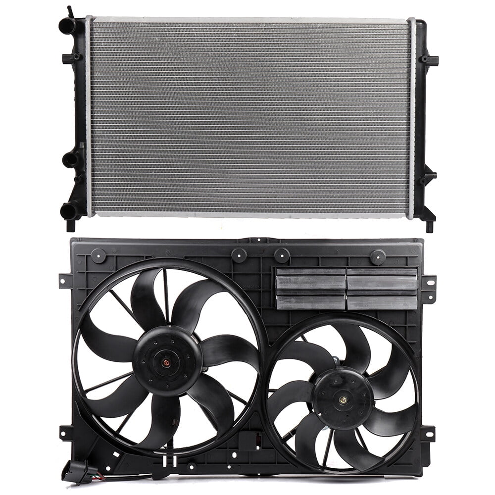 Jeeto Radiator Fan cciyu 13215 Radiator and VW3115113 Cooling Fan Replacement for 2011 for ...