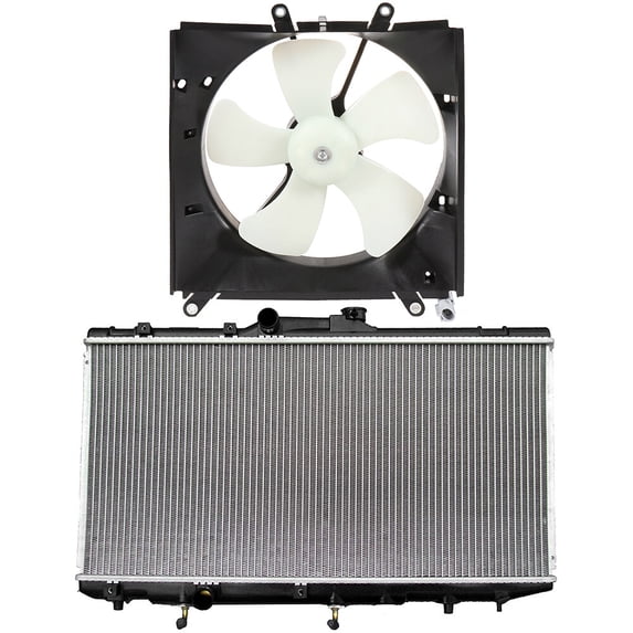cciyu 1409 Radiator and 620-500 Cooling Fan Replacement for 1993-1997 for Geo for Prizm 1993-1997 for Toyota for Corolla