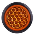 thumbnail image 1 of cciyu 1x 4" Round 24 Led LED Trailer Tail Light Round Led Stop Turn Tail Lights Brake Trailer Lights Turn Signal Light Amber Len Amber Light Stop Turn Brake Tail Lights Flush Mount for Trucks RV, 1 of 4