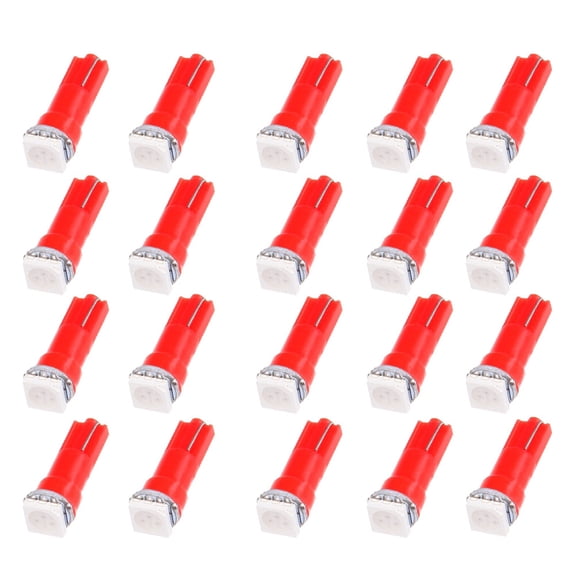 cciyu 20 Pack T5 Red 58 70 73 74 Dashboard Gauge 1-SMD 5050 LED Wedge Lamp Bulbs Lights Replacement fit for Dashboard instrument Panel Light Bulbs LED Lamps