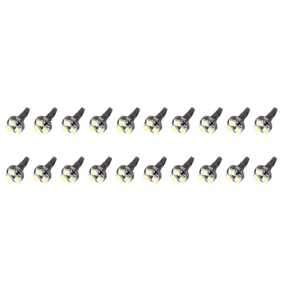 cciyu 20 Pack White T5 37 73 74 Wedge 3-SMD Speedometer Gauge Cluster LED Light Bulbs