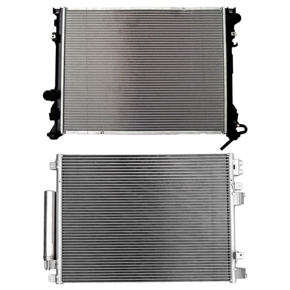 cciyu 2766 Radiator and 3237 Condenser Replacement for 2007-2009 for Chrysler for 300 2008 for Dodge for Challenger 2008-2009 for Dodge for Charger 2008 for Dodge for Magnum