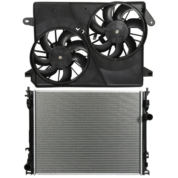 cciyu 2766 Radiator and 620-039 Cooling Fan Replacement for 2005-2009 for Chrysler for 300 2008 for Dodge for Challenger 2006-2009 for Dodge for Charger 2005-2008 for Dodge for Magnum