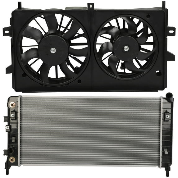 cciyu 2827 Radiator and 621420 Cooling Fan Replacement for 2006-2011 for Chevrolet for Impala 2006-2007 for Chevrolet for Monte Carlo