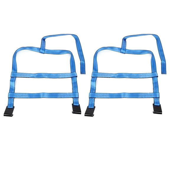 cciyu 2PCS Blue Car Dolly Wheel Net Tire Basket Tow Adjustable Straps with Flat Hooks