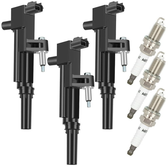 cciyu 3 ignition coils with 6 iridium Spark Plugs for Dodge for Jeep Dakota Nitro Liberty Commander Grand Cherokee 3.7L V6 5149199AA C1652 UF640