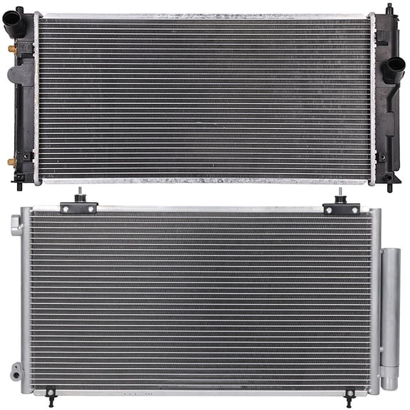 cciyu 3075 Condenser and 2335 Radiator Replacement for 2000-2005 for Toyota for Celica