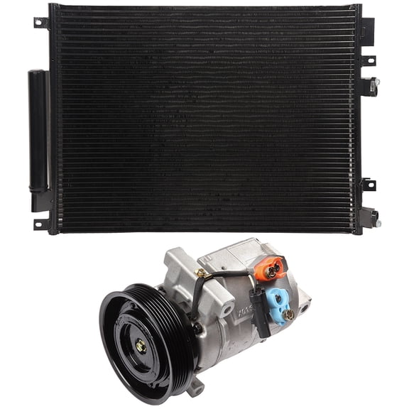 cciyu 3237 Condenser AC Compressor 30003C Replacement Fit for 2005-2006 for Chrysler for 300 2006 for Dodge for Charger