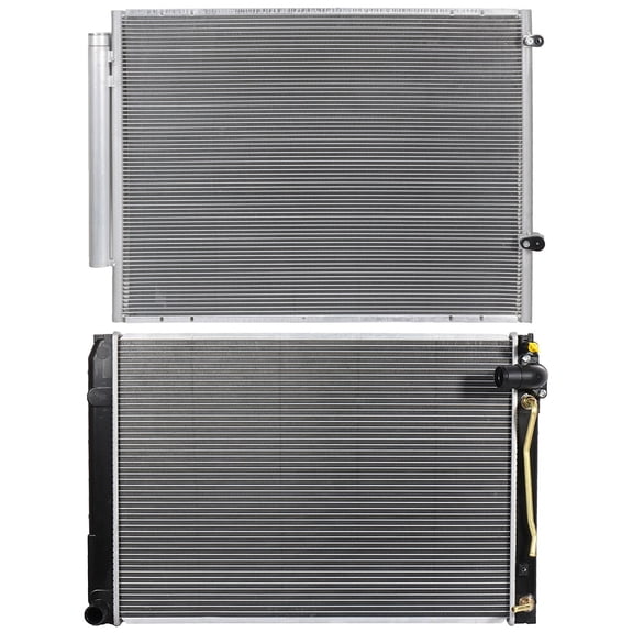 cciyu 3284 Condenser and 2925 Radiator Replacement for 2005-2006 for Toyota for Sienna