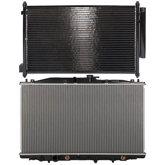 cciyu 3295 Condenser and 2680 Radiator Replacement for 2004-2008 for Acura for TSX