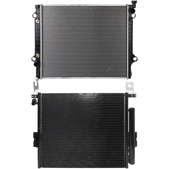 cciyu 3393 Condenser and 2802 PA16/AT Radiator Replacement for 2005-2012 for Toyota for Tacoma