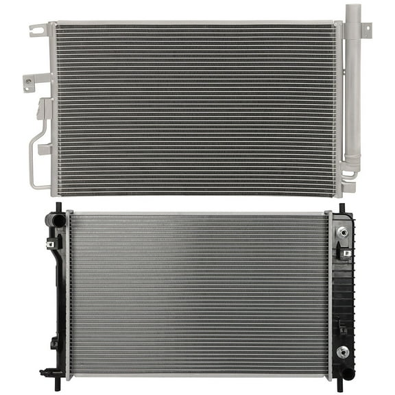 cciyu 3468 Condenser and 2879 Radiator Replacement for 2007-2009 for Chevrolet for Equinox 2007-2009 for Pontiac for Torrent
