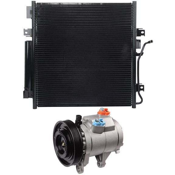 cciyu 3664 Condenser and AC Compressor 11350C Replacement fit for 2009-2011 for Dodge for Nitro 2009-2012 for Jeep for Liberty