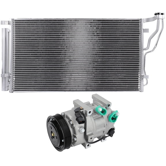 cciyu 3888 Condenser and AC Compressor 11218C Replacement fit for 2011 for Hyundai for Sonata 2011 for Kia for Optima