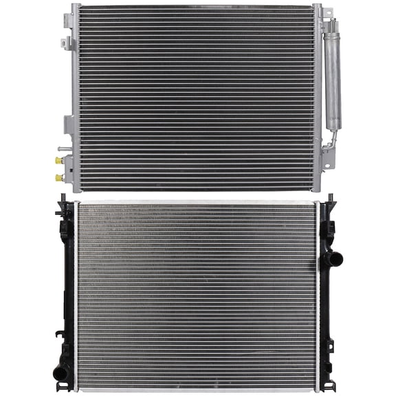 cciyu 3897 Condenser and 2767 Radiator Replacement for 2005-2009 for Chrysler for 300 2006-2007 2009 for Dodge for Charger 2005-2008 for Dodge for Magnum