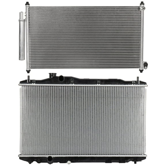 cciyu 3965 Condenser and 13221 Radiator Replacement for 2012-2015 for Honda for Civic