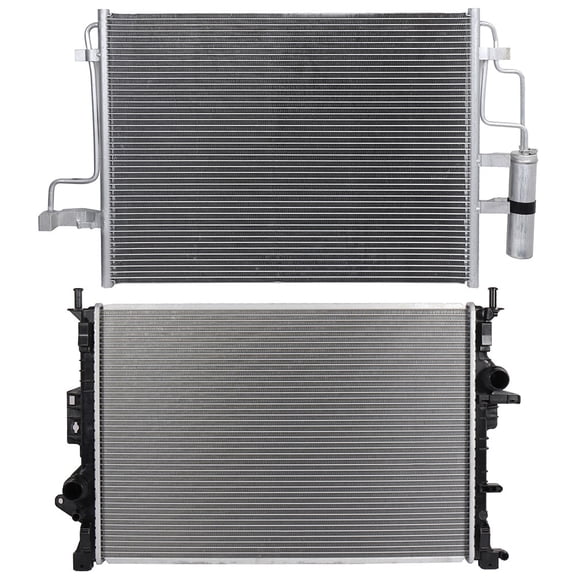 cciyu 4115 Condenser and 13313 Radiator Replacement for 2013-2016 for Ford for Escape