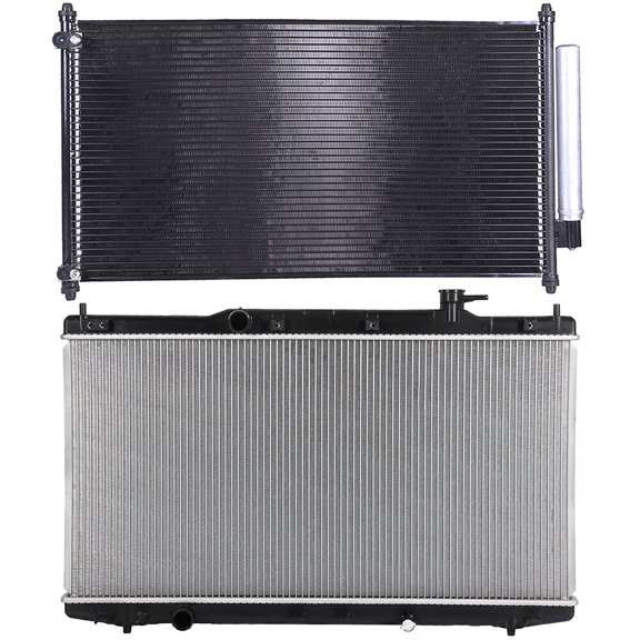 cciyu 4165 Condenser and 13363 Radiator Replacement for 2013-2017 for Honda for Accord