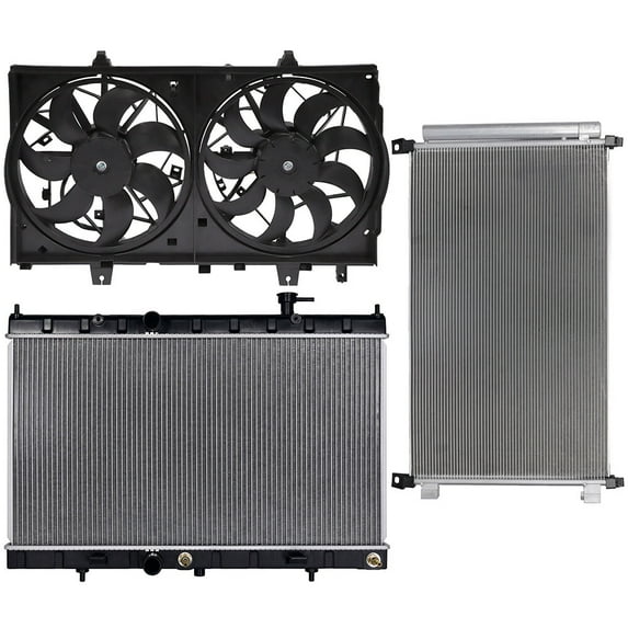 cciyu 4291 Radiator and 620-472 Cooling Fan Replacement for 2014-2018 for Nissan for Rogue,2017-2018 for Nissan for Rogue SV Hybrid