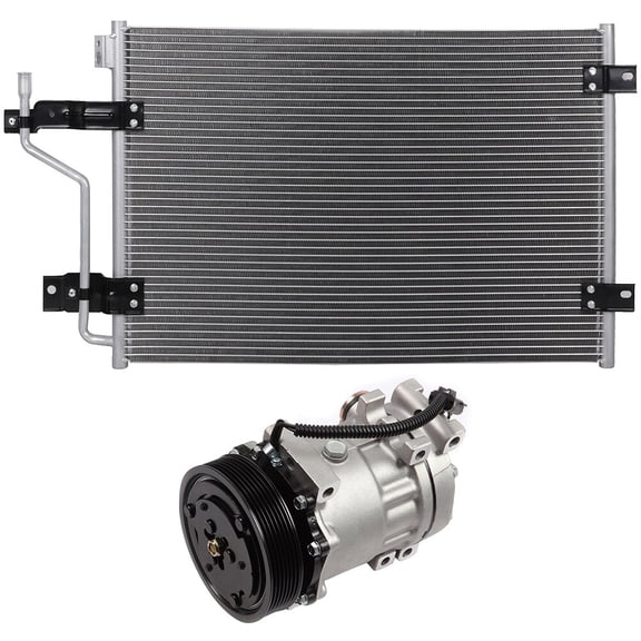 cciyu 4983 Condenser and A/C Compressor 4785C Replacement fit for 1998-2002 for Dodge for Ram 2500 1998-2002 for Dodge for Ram 3500