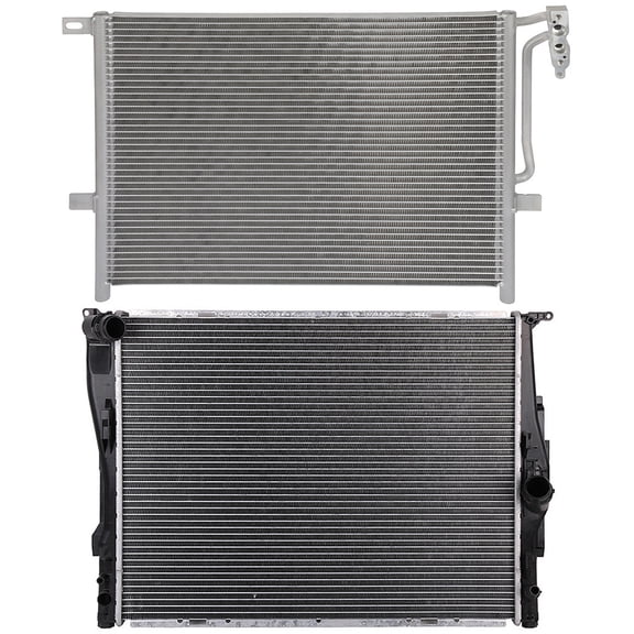 cciyu 4994 Condenser and 2882 Radiator Replacement for 2006 for B-M-W for 325i 2006 for B-M-W for 325xi 2006 for B-M-W for 330i 2006 for B-M-W for 330xi
