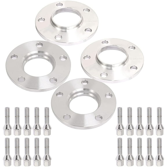 cciyu 4PCS 10mm Wheel Spacer Kit 5x120mm Fits fit for BMW E36 E46 E60 E52 E89 2004-2010 E60 E61 12x1.5 Chrome Bolts