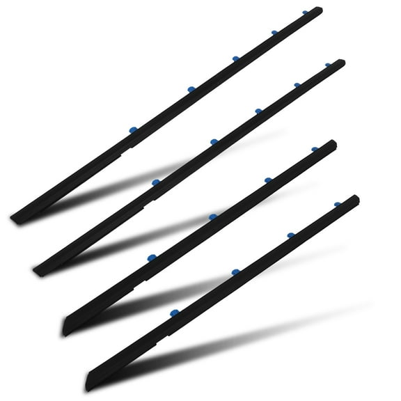 cciyu 4PCS Black Window Molding Trim Compatible with 2012-2015 For Honda For Civic OEM 72450-TR0-A01 72410-TR0-A01 72950-TR0-A01 72910-TR0-A01  Noise Reduction & Leak Proof