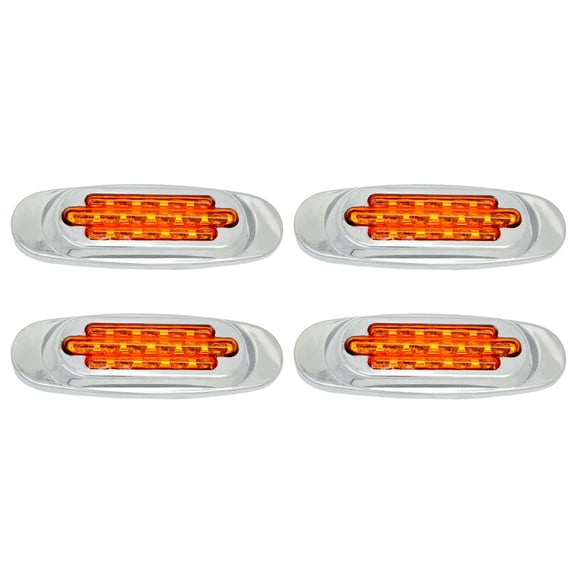 cciyu 4x 2.5" Oval Trailer Side Marker Light Turn Signal Lights Cab Panel Lights Clear Light Waterproof Seal Led Side Clearance Marker Lights