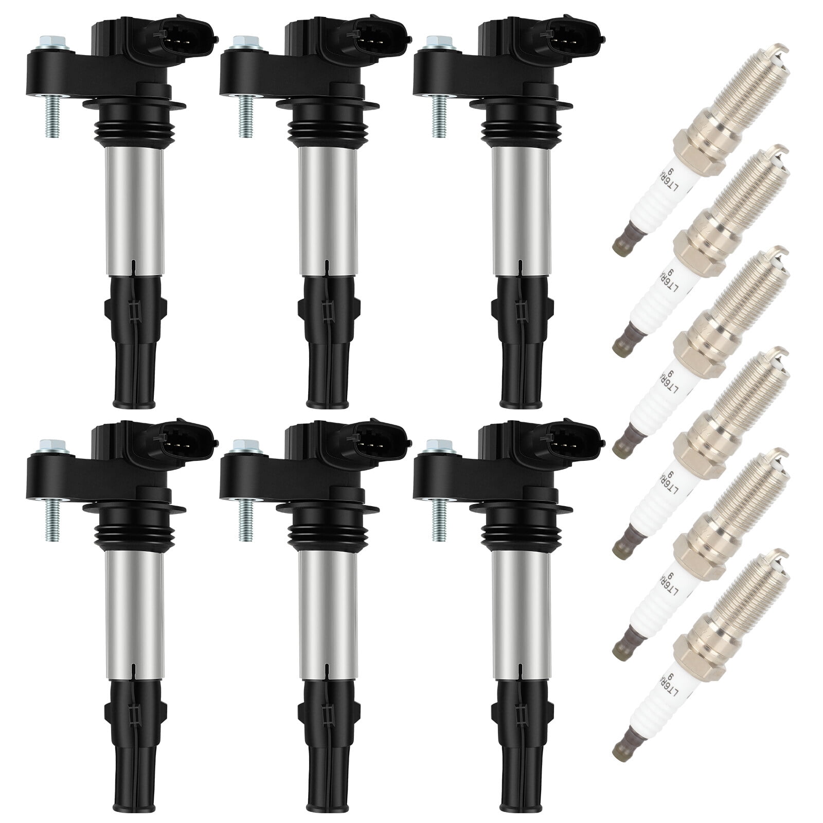cciyu 6 ignition coils with 6 iridium Spark Plugs for Cadillac for