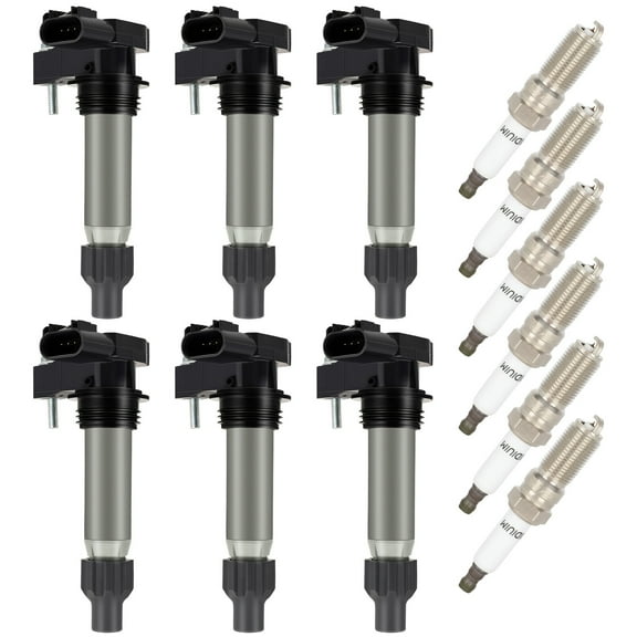 cciyu 6 ignition coils with 6 iridium Spark Plugs for Chevrolet for Cadillac Malibu 3.6L and CTS 3.0L UF-569 33400-78J01 33400-78J02