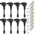 thumbnail image 1 of cciyu 8 ignition coils with 8 iridium Spark Plugs for Nissan for Infiniti Titan Pathfinder Armada NV2500 NV3500 QX56 2007-2016 4.0L 5.6L V8 C1672 UF551, 1 of 5