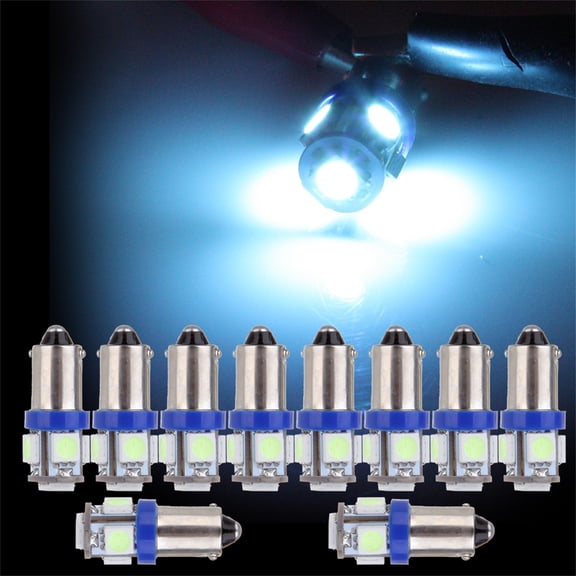 cciyu BA9S 5-5050-SMD Ice Blue Instrument Cluster Dash Panel Lights Super Bright:Bulbs