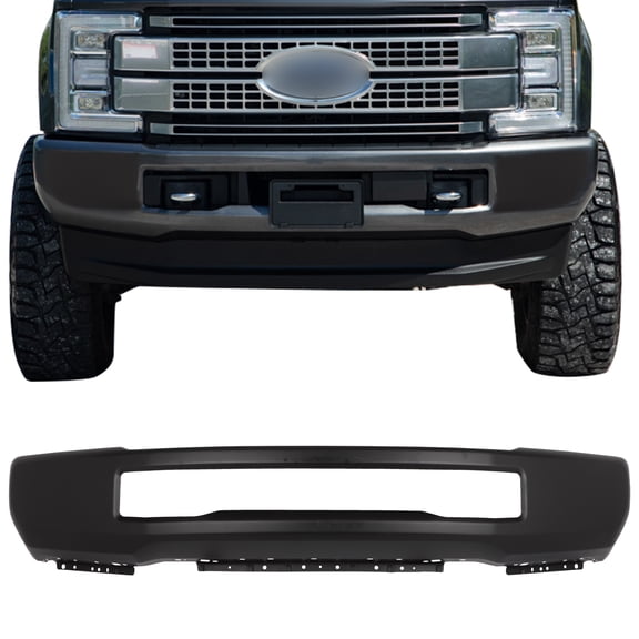 cciyu Black Front Bumper fit for Ford F-350 Super Duty 2017 2018,for Ford F-250 Super Duty 2017 2018 Without Fog Light Holes 191275686461