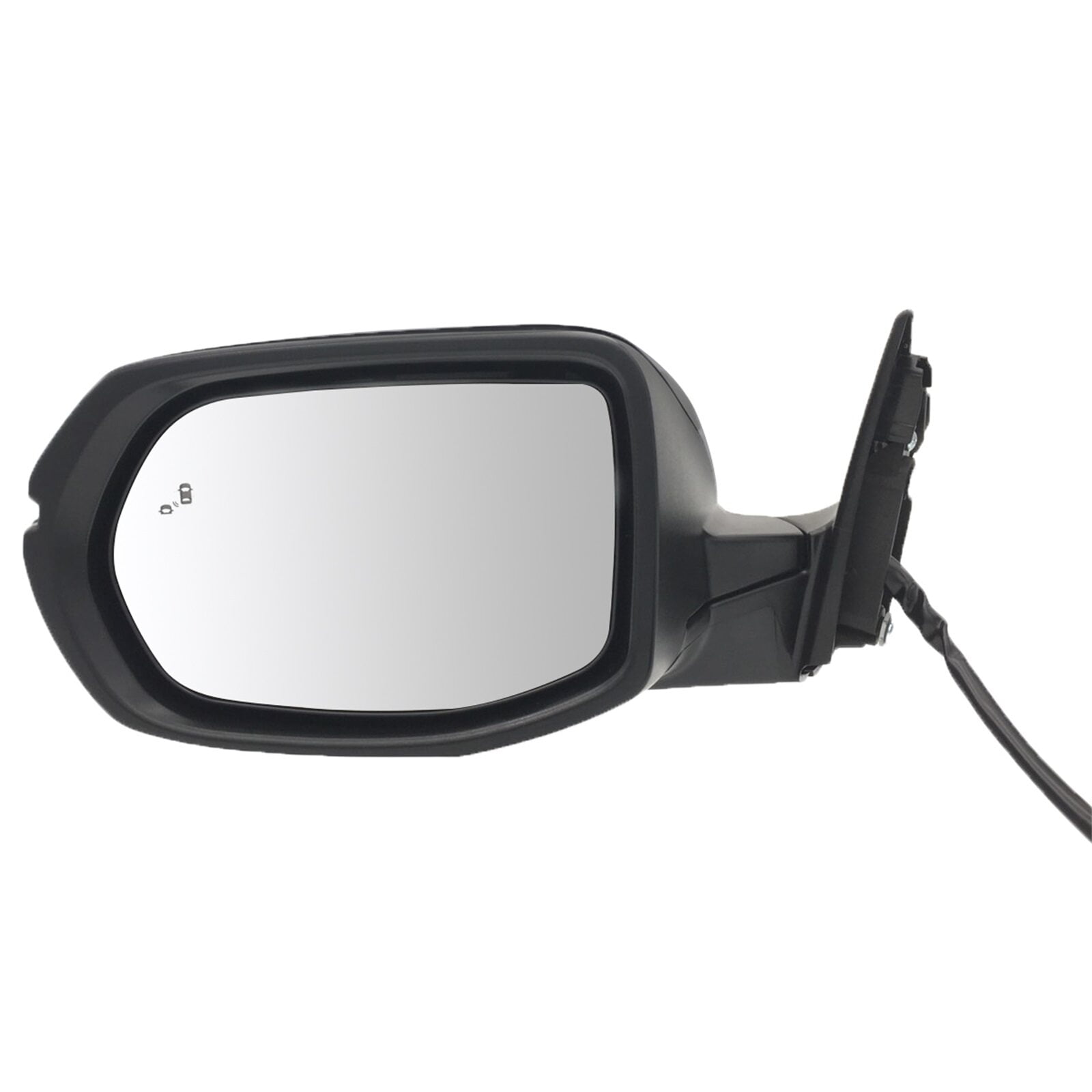 Driver Side Power Heated Mirror For Chrysler Pacifica - Black PTM, Foldaway, Code GTS Replacement