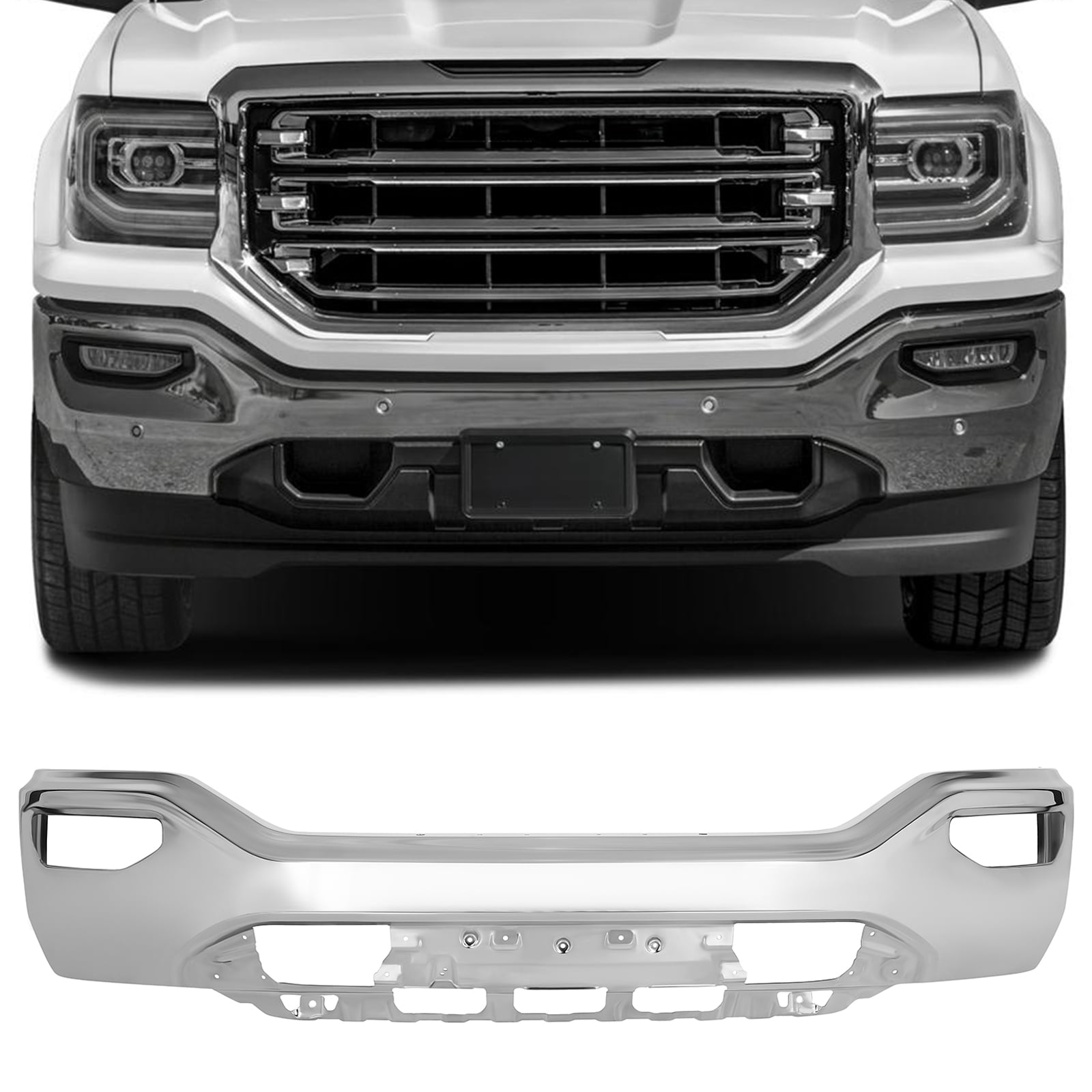 Garage-Pro Front Valance For 2016-2018 GMC Sierra 1500 (Fits 2019 Limited) - Textured Plastic, GM1092251