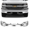 thumbnail interactive-video image 1 of Chrome / Black Steel Front Bumper Face Bar For Chevy Silverado 1500 2019-2022 LTD 1 of 6