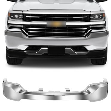 Chrome / Black Steel Front Bumper Face Bar For Chevy Silverado 1500 2019-2022 LTD