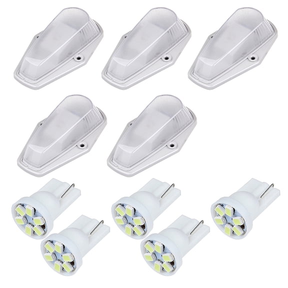 cciyu Clear Len 15442-E LED Cab Roof Marker Lights T10-6-3020-SMD White LED Bulbs For Ford For F-250 1980-1997