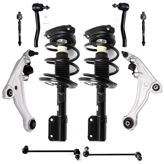 cciyu Complete Strut for 2007-2012 for Nissan Altima Includes Complete Strut Assembly Control Arm and Ball Joint Assembly Stabilizer Bar Link Tie Rod End